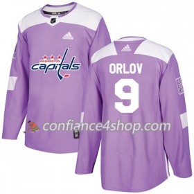 Adidas Maillot de Hockey Washington Capitals Dmitry Orlov 9 2017-2018 Violet Fights Cancer Practice Authentic - Homme